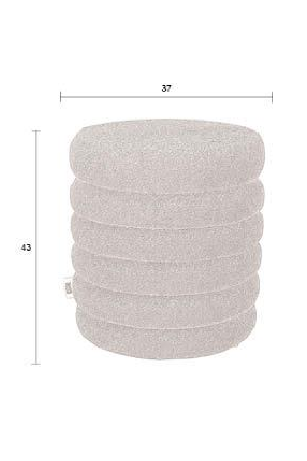 Modern Mediterranean Italian Off White Beige Boucle Upholstered Stool Ottoman - Mediterranean Italian Contemporary Home Decor Furniture