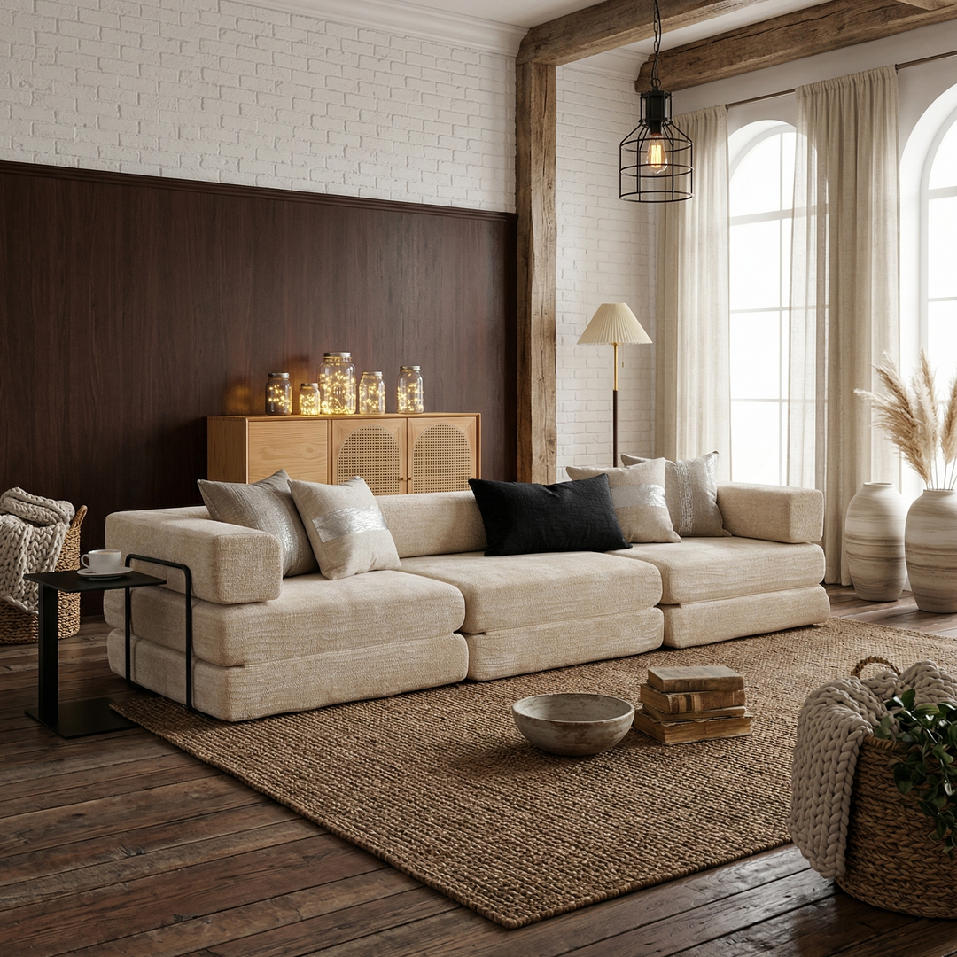 Buy farmhouse furniture Best Farmhouse Modular Sofa | Modern Cottage Farmhouse Couch for Living Room - Modern Cottage Farmhouse Furniture