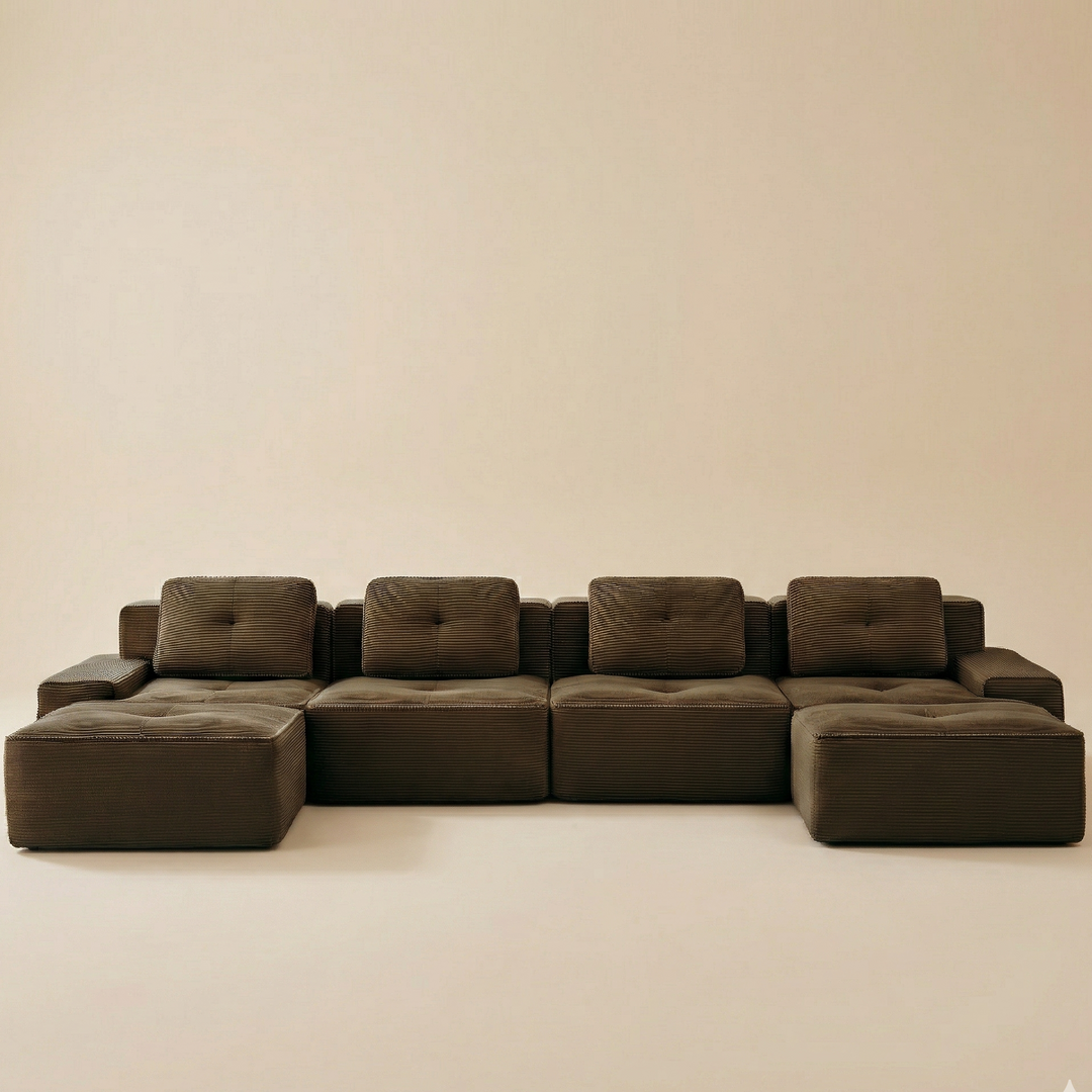 Buy farmhouse furniture Hearth | Large U Shaped Brown Modern Cottage Farmhouse Style Sofa Couch - Modern Cottage Farmhouse Furniture