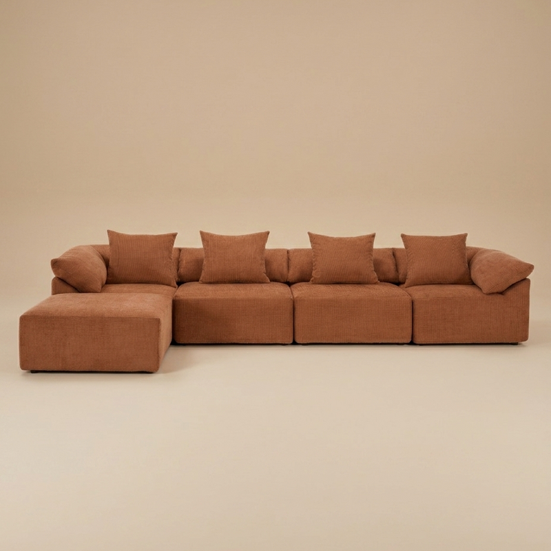 The Harvest House | Modern Farmhouse Crimson L Shaped Modular Sectional Sofa Cottage Farm house - the farmhouse