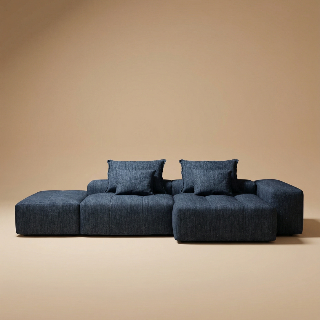 Buy farmhouse furniture The Blue Ridge | Modern Contemporary Farmhouse Oversized Modular Sectional Sofa with Ottoman - Modern Cottage Farmhouse Furniture