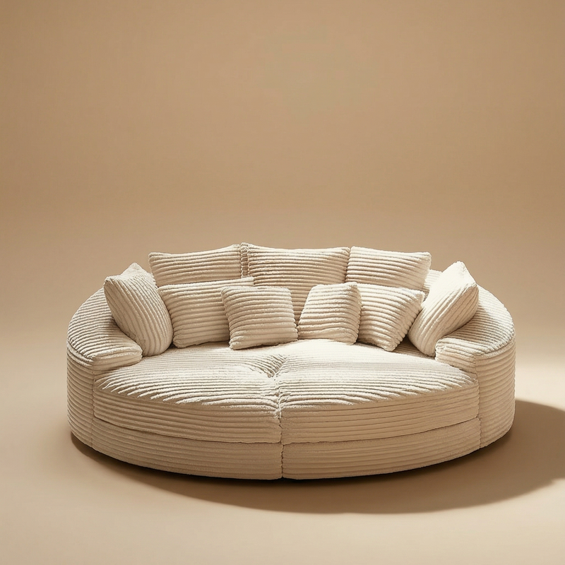 Large Circle Circular Modern Farmhouse Contemporary Italian Circle Sofa Bed Cottage Farm house - the farmhouse
