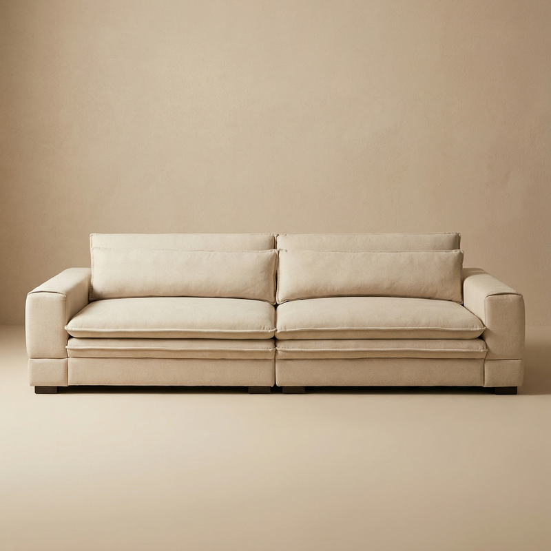 Beige Farmhouse Couch 