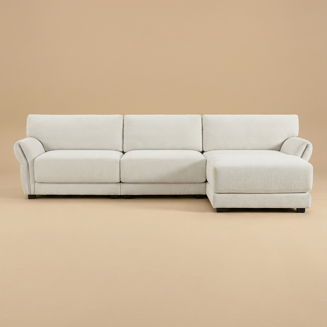 Buy farmhouse furniture Farmhouse Sofa Daybed | Oversized Chenille Couch | White or Brown | Modular Convertible - Modern Cottage Farmhouse Furniture