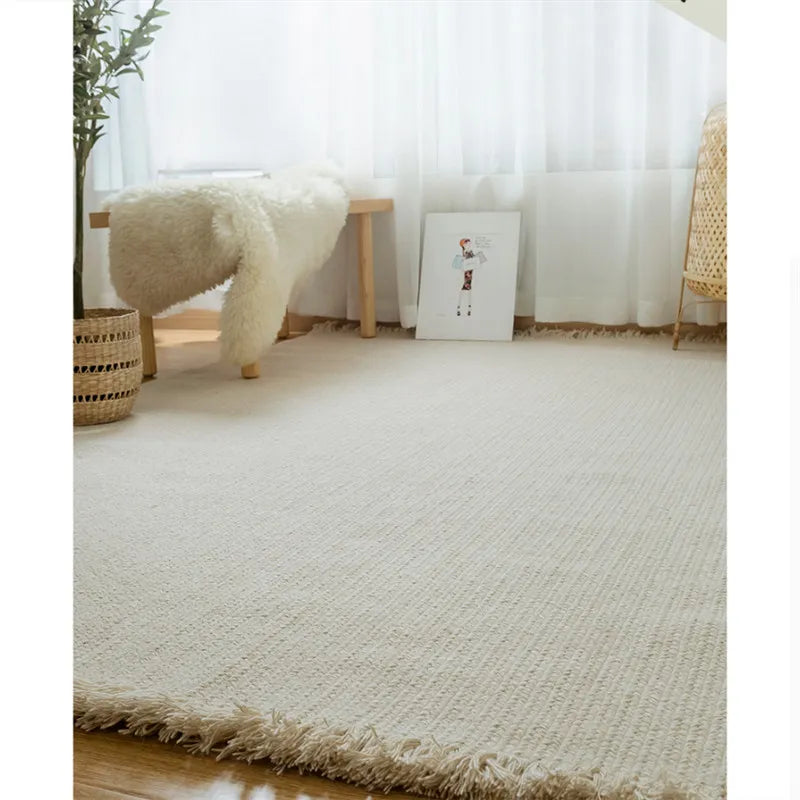 Boho Aesthetic Rouen | Large Premium Modern Hand-Woven Natural Wool Rugs | Biophilic Design Airbnb Decor Furniture 