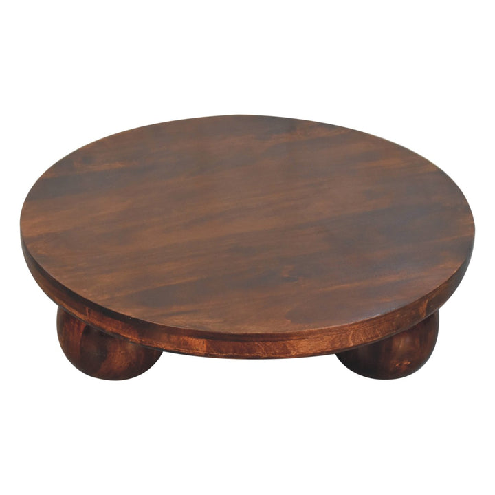 Sorrento Luxe Mediterranean Luxury Greek Walnut Central Table with Ball Feet - Mediterranean Italian Contemporary Home Decor Furniture