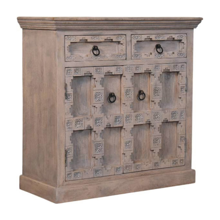 Jaipur Mediterranean Greece Ashed Lattice Sideboard - Mediterranean Italian Contemporary Home Decor Furniture