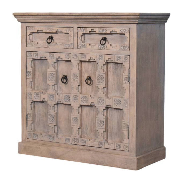 Jaipur Mediterranean Greece Ashed Lattice Sideboard - Mediterranean Italian Contemporary Home Decor Furniture