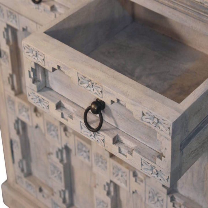 Jaipur Mediterranean Greece Ashed Lattice Sideboard - Mediterranean Italian Contemporary Home Decor Furniture