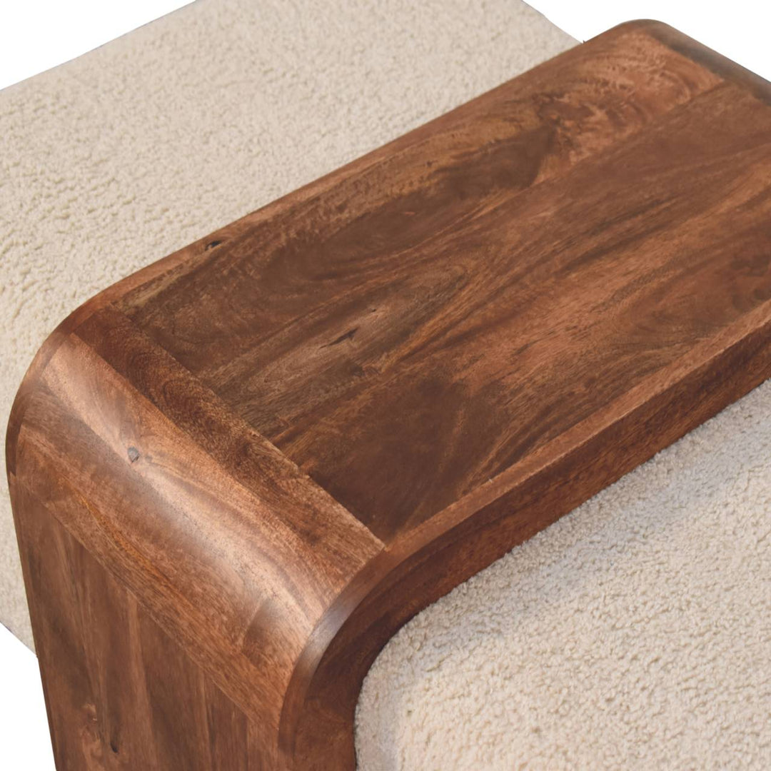 Paros Modern Handcrafted Greek Luxury Bench Coffee Table Pair - Mediterranean Tuscan Contemporary Home Decor Furniture