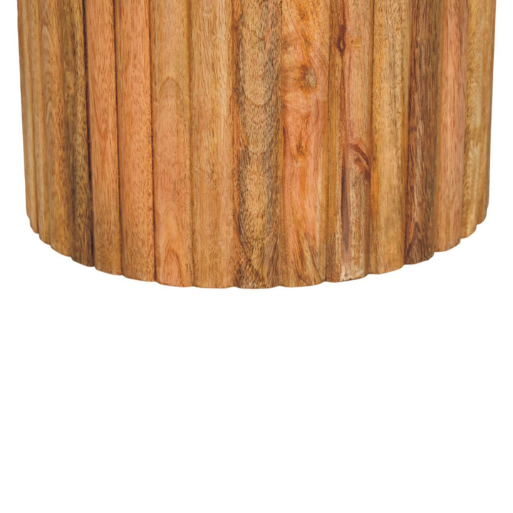 Casa Marina Fluted Marble Side Table - Mediterranean Italian Contemporary Home Decor Furniture