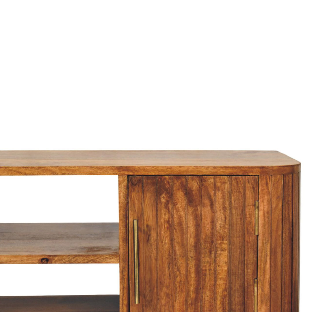 Mar Azul Fluted Mediterranean TV Console - Mediterranean Italian Contemporary Home Decor Furniture