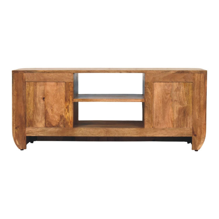 Mar Azul Fluted Mediterranean TV Console - Mediterranean Italian Contemporary Home Decor Furniture