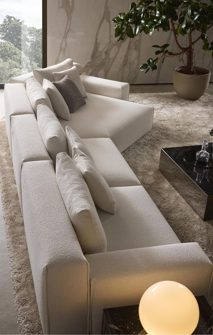 Buy farmhouse furniture Made in Itlay Mediterranean Luxury Vertical Seam Corner Sofa Couch - Modern Cottage Farmhouse Furniture