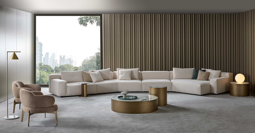 Buy farmhouse furniture Made in Itlay Mediterranean Luxury Vertical Seam Corner Sofa Couch - Modern Cottage Farmhouse Furniture