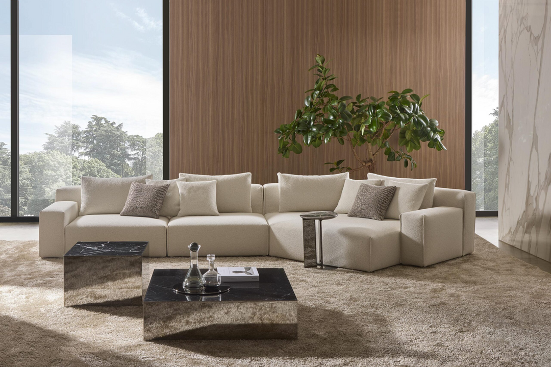 Buy farmhouse furniture Made in Itlay Mediterranean Luxury Vertical Seam Corner Sofa Couch - Modern Cottage Farmhouse Furniture