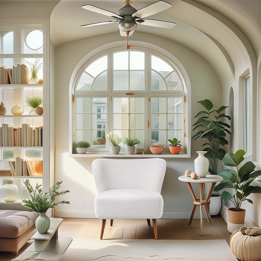 Boho Aesthetic Modern Luxury Accent Chair Vegan Shearling Cream | Biophilic Design Airbnb Decor Furniture 