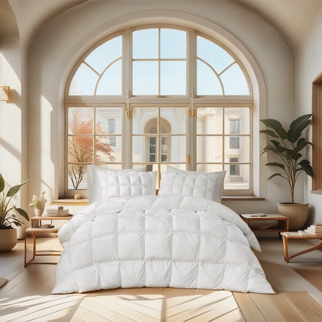 Boho Aesthetic Grand Est ・ Large 3D Puff Quilted Soft Overfilled Down Alternative Comforter | Biophilic Design Airbnb Decor Furniture 