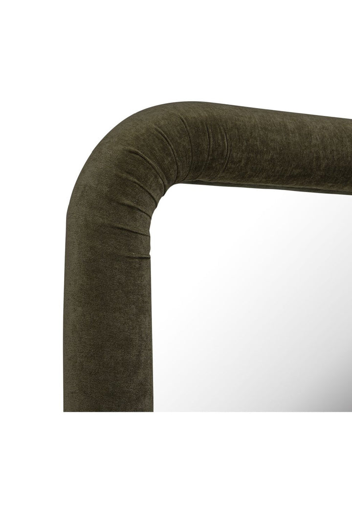 Buy farmhouse furniture Le Riu • Beige Large Modern Cottage Farmhouse Style Upholstered Floor Mirror - Modern Cottage Farmhouse Furniture