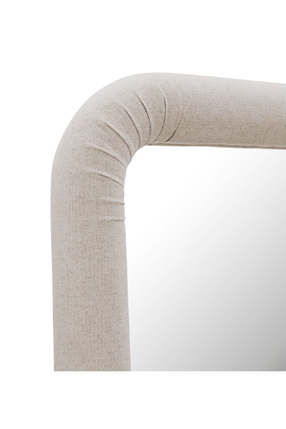 Buy farmhouse furniture Le Riu • Beige Large Modern Cottage Farmhouse Style Upholstered Floor Mirror - Modern Cottage Farmhouse Furniture