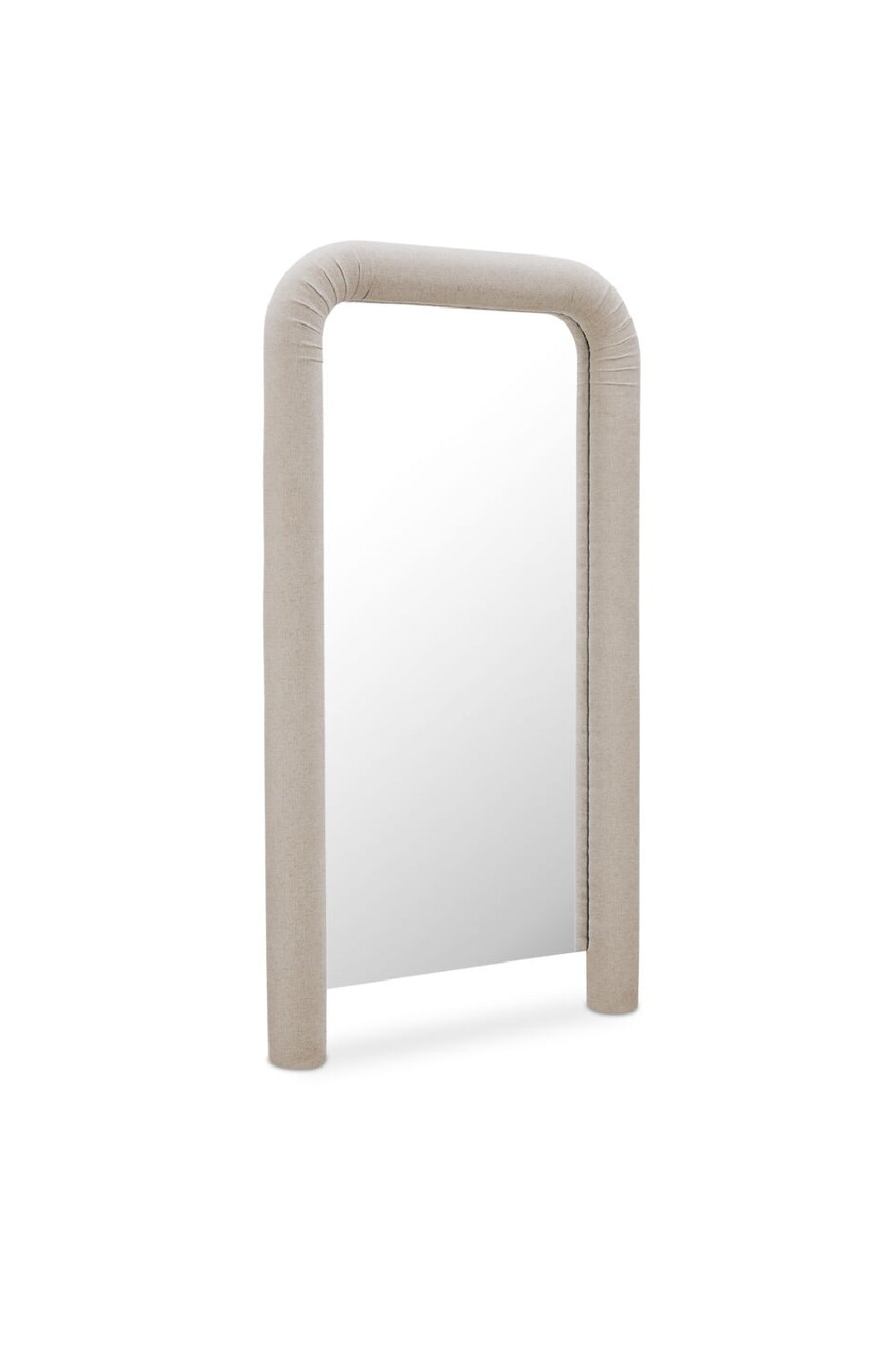 Le Riu | Beige Large Modern Italian Style Upholstered Floor Mirror - Mediterranean Italian Contemporary Home Decor Furniture