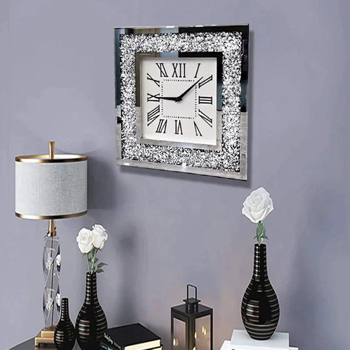 Boho Aesthetic Le Metz | Luxury Diamond Wall Clock | Biophilic Design Airbnb Decor Furniture 