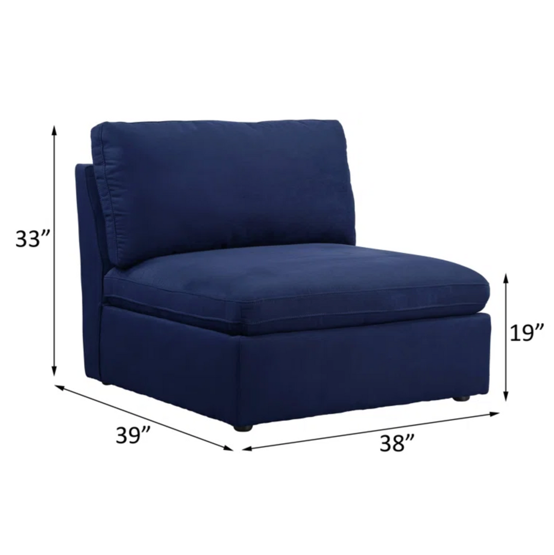 Boho Aesthetic Le Milan | Large Modern Blue Modular Sofa Sectional | Biophilic Design Airbnb Decor Furniture 