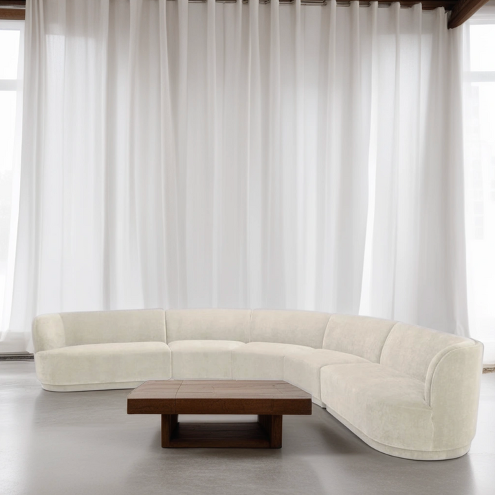 Boho Aesthetic Large Luxury Modern Italian Modular Sectional Sweet Cream | Biophilic Design Airbnb Decor Furniture 