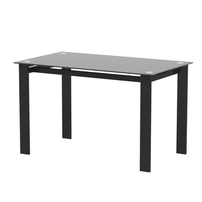 La Ivoire | Modern Luxury Tempered Black Glass Black Dining Table w/ Chair Set | order couch online - buy sofa -buy sofa online