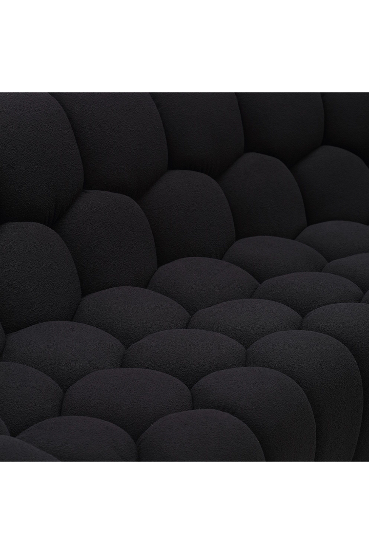 Le Lia • White Modern Italian Hexagonal-Tufted Lounge Contemporary Accent Chair - Mediterranean Italian Contemporary Home Decor Furniture