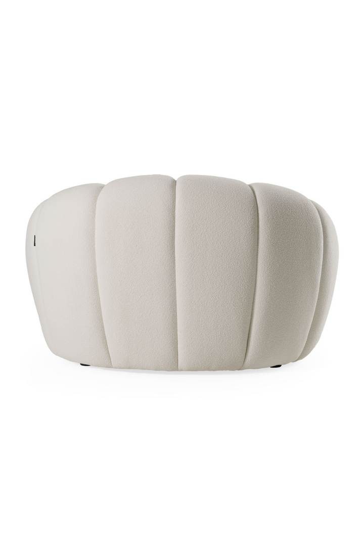 Le Lia • White Modern Italian Hexagonal-Tufted Lounge Contemporary Accent Chair - Mediterranean Italian Contemporary Home Decor Furniture