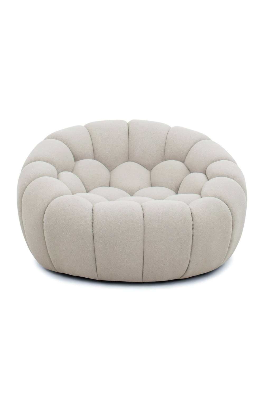 Le Lia • White Modern Italian Hexagonal-Tufted Lounge Contemporary Accent Chair - Mediterranean Italian Contemporary Home Decor Furniture