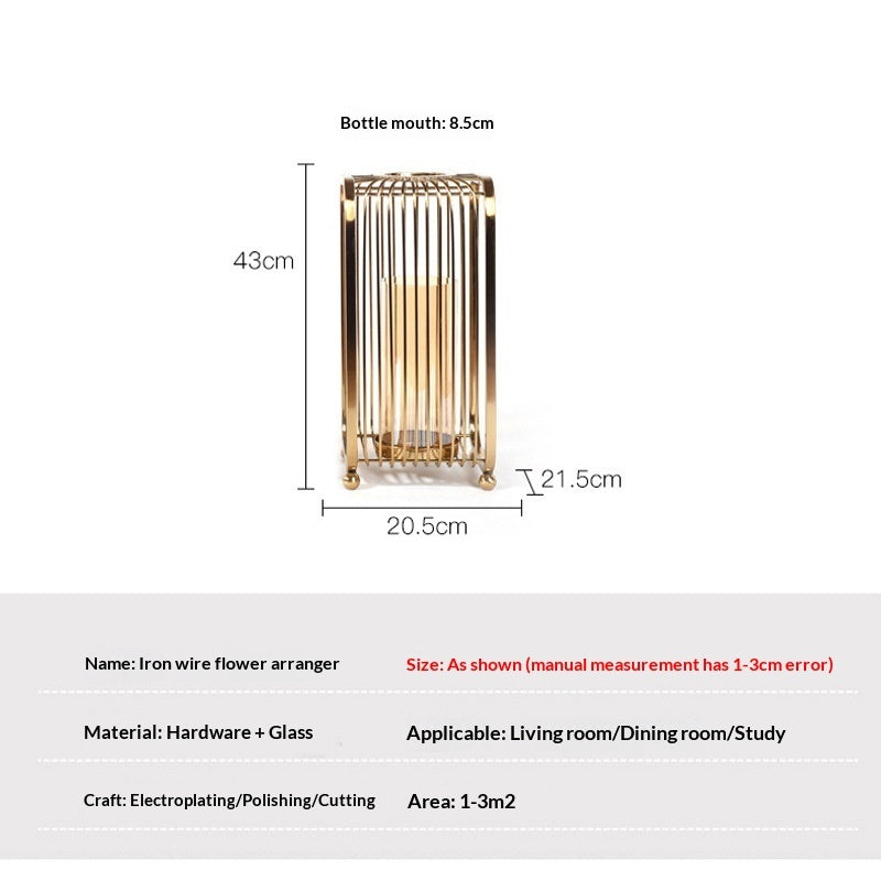 Camini | Modern Mediterranean Bronze Metal And Transparent Glass Floor Vase - Mediterranean Italian Contemporary Home Decor Furniture