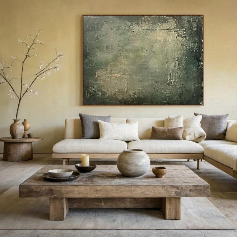 Buy farmhouse furniture Ravello Olive Green Mediterranean Abstract Wall Piece - Modern Cottage Farmhouse Furniture