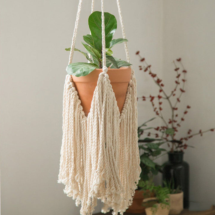 Boho Aesthetic Boho Plant Hanging Spider Plant Net Bag Decoration | Biophilic Design Airbnb Decor Furniture 