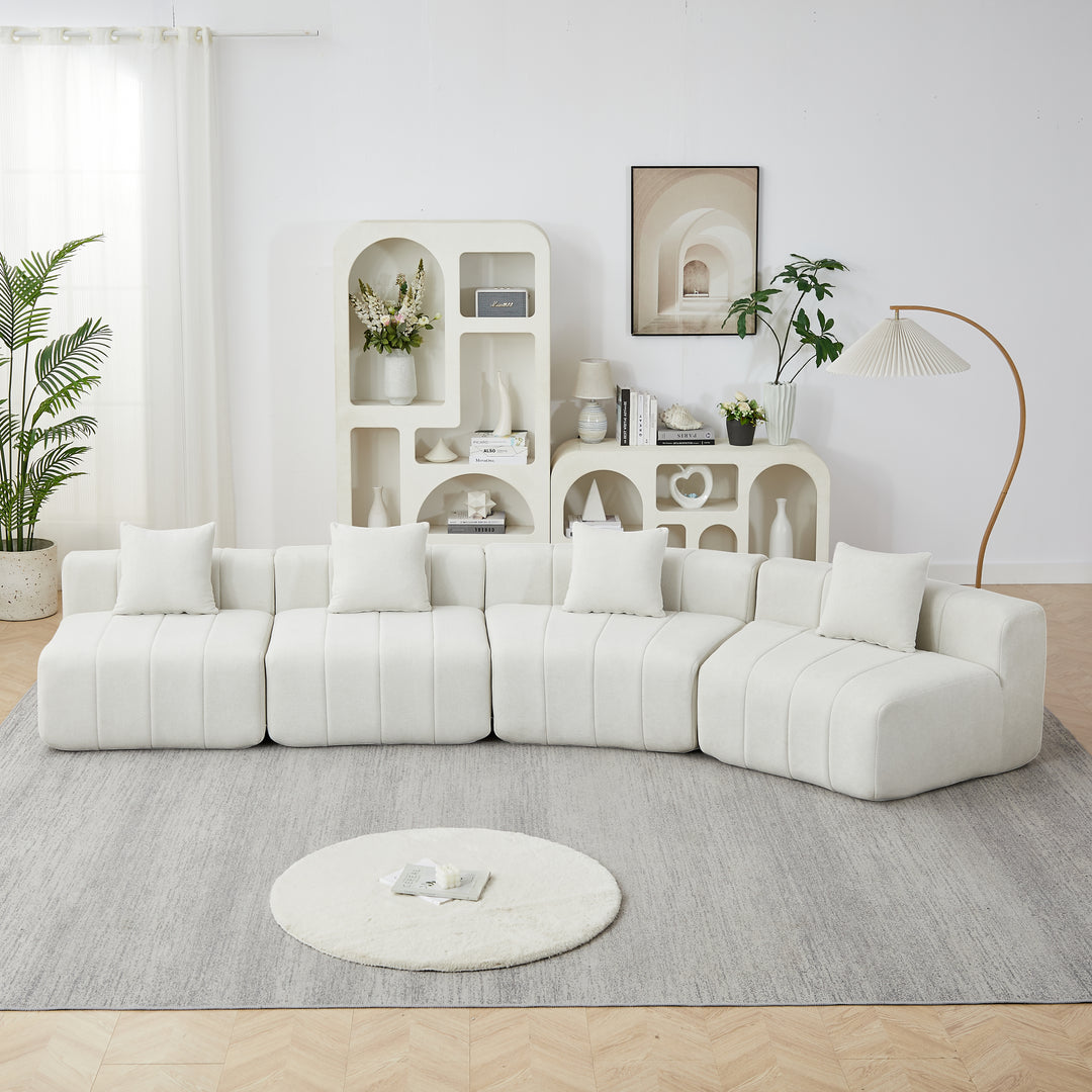 The Valencia Cream Vista Sofa Section Sectional - Mediterranean Italian Contemporary Home Decor Furniture