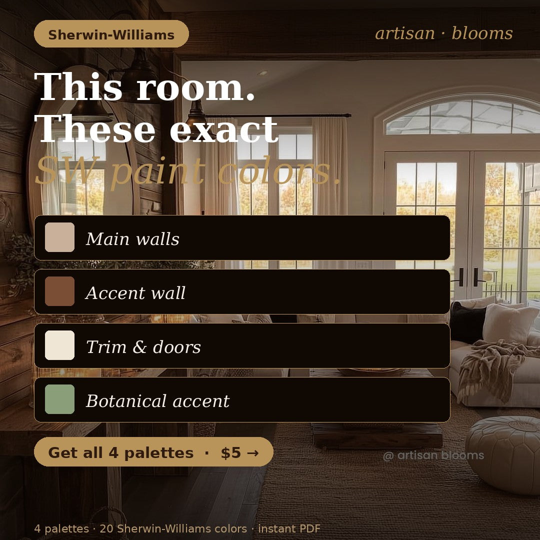 Buy farmhouse furniture Artisan Blooms &amp; Sherwin-Williams Paint Codes (Download) - Modern Cottage Farmhouse Furniture