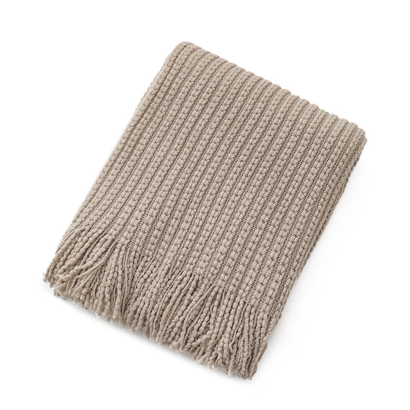 Buy farmhouse furniture Barnwood Living | Modern Cozy Farmhouse Throw Tassel Blanket - Modern Cottage Farmhouse Furniture
