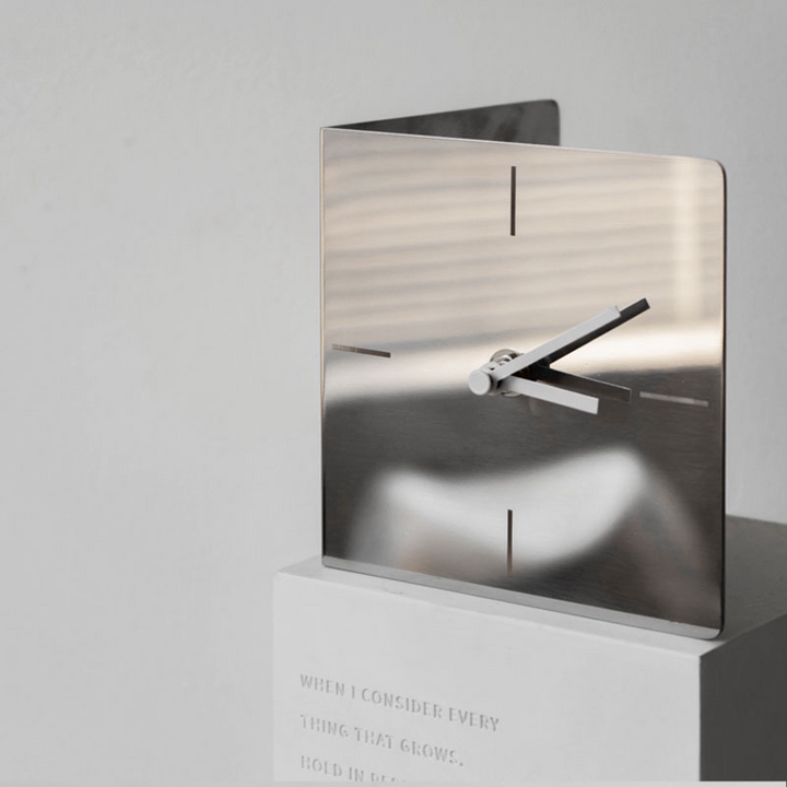 Boho Aesthetic The Aurillac | Opulent Modern Mirror Desk Clock | Biophilic Design Airbnb Decor Furniture 