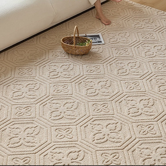 Buy farmhouse furniture Oak & Ember | Large Beige Modern Farmhouse Cottage Area Rug By Artisan Blooms - Modern Cottage Farmhouse Furniture