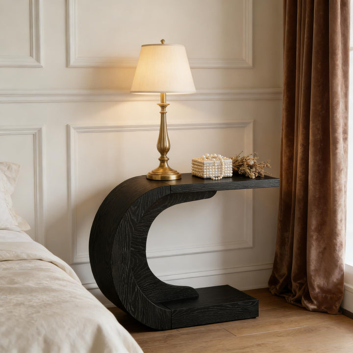 Modern Italian Black Moon End Table