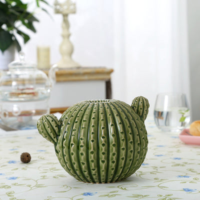 Buy farmhouse furniture Mediterranean Moroccan Southwestern Style Ceramic Cactus Vase - Modern Cottage Farmhouse Furniture