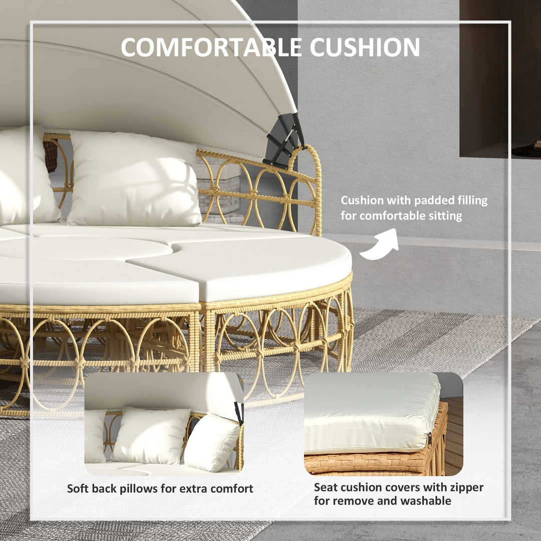 Buy farmhouse furniture European Patio Round Outdoor Daybed Furniture Set - Modern Cottage Farmhouse Furniture