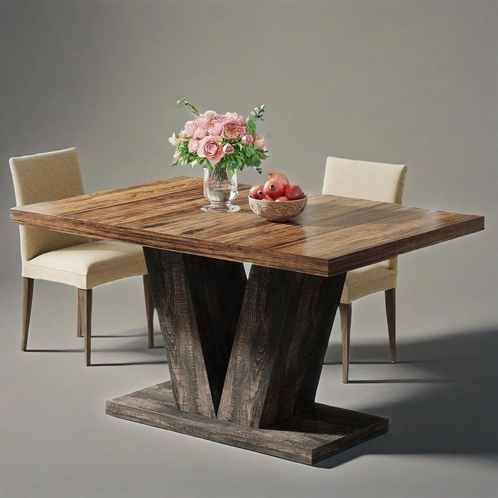 Calypso | 47-Inch Modern Luxury Italian Farmhouse Dining Table - Mediterranean Italian Contemporary Home Decor Furniture