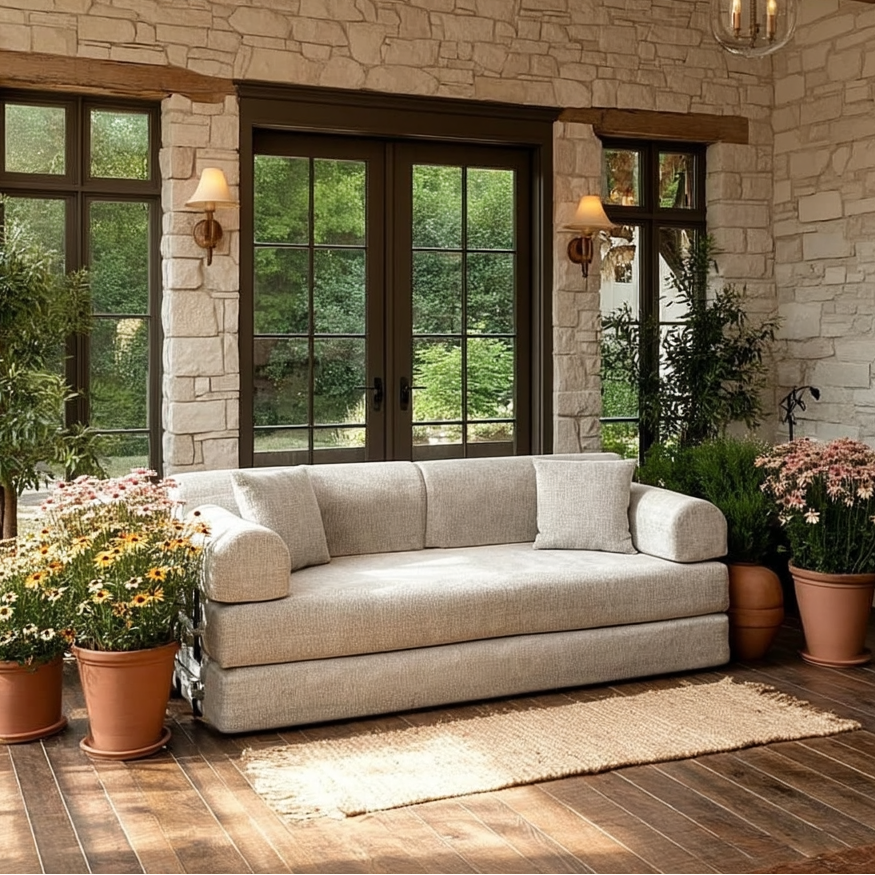 Buy farmhouse furniture Camel • Convertible Boucle Modern Cottage Farmhouse Style Sleeper Sofa Bed - Modern Cottage Farmhouse Furniture