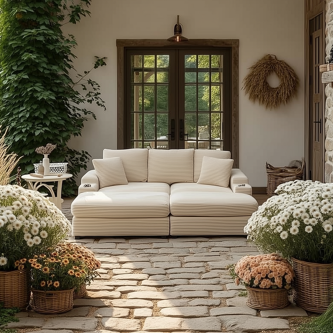 Prairie • Modern American Farmhouse Style Modular Sofa Bed Set - Mediterranean Italian Contemporary Home Decor Furniture