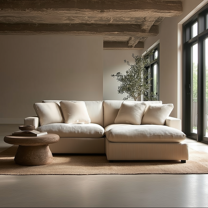 La Casella Simple Mediterranean Farmhouse Modular 3-piece Sofa - Mediterranean Italian Contemporary Home Decor Furniture