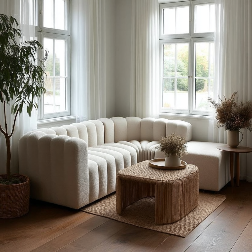 Buy farmhouse furniture Clay Ridge • Beige Modern Luxury Minimalist Farmhouse Modular Sofa Sectional Couch - Modern Cottage Farmhouse Furniture