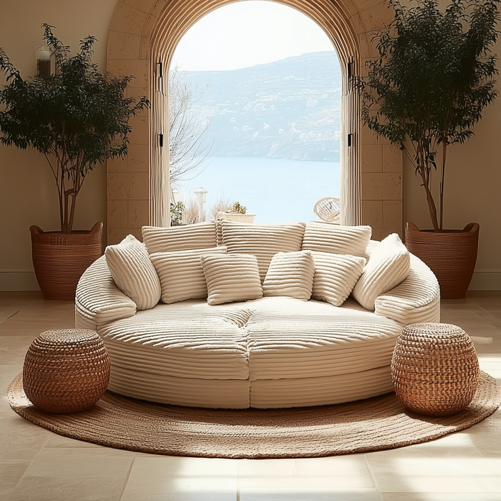 Buy farmhouse furniture Large Circle Circular Modern Farmhouse Contemporary Italian Circle Sofa Bed - Modern Cottage Farmhouse Furniture