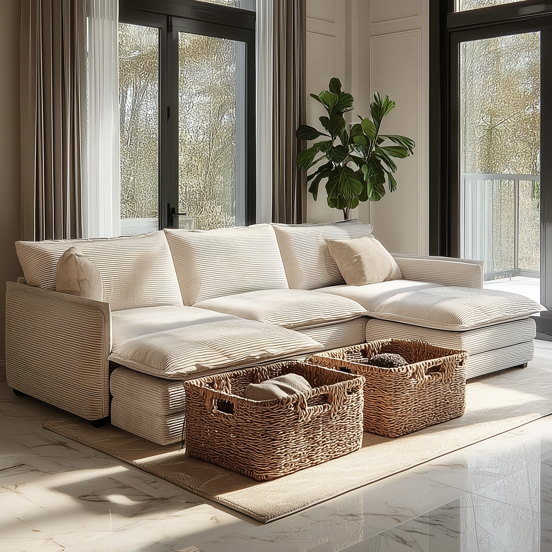 La Brisa Mediterranean Upholstery Cloud Modular Sectional - Mediterranean Italian Contemporary Home Decor Furniture